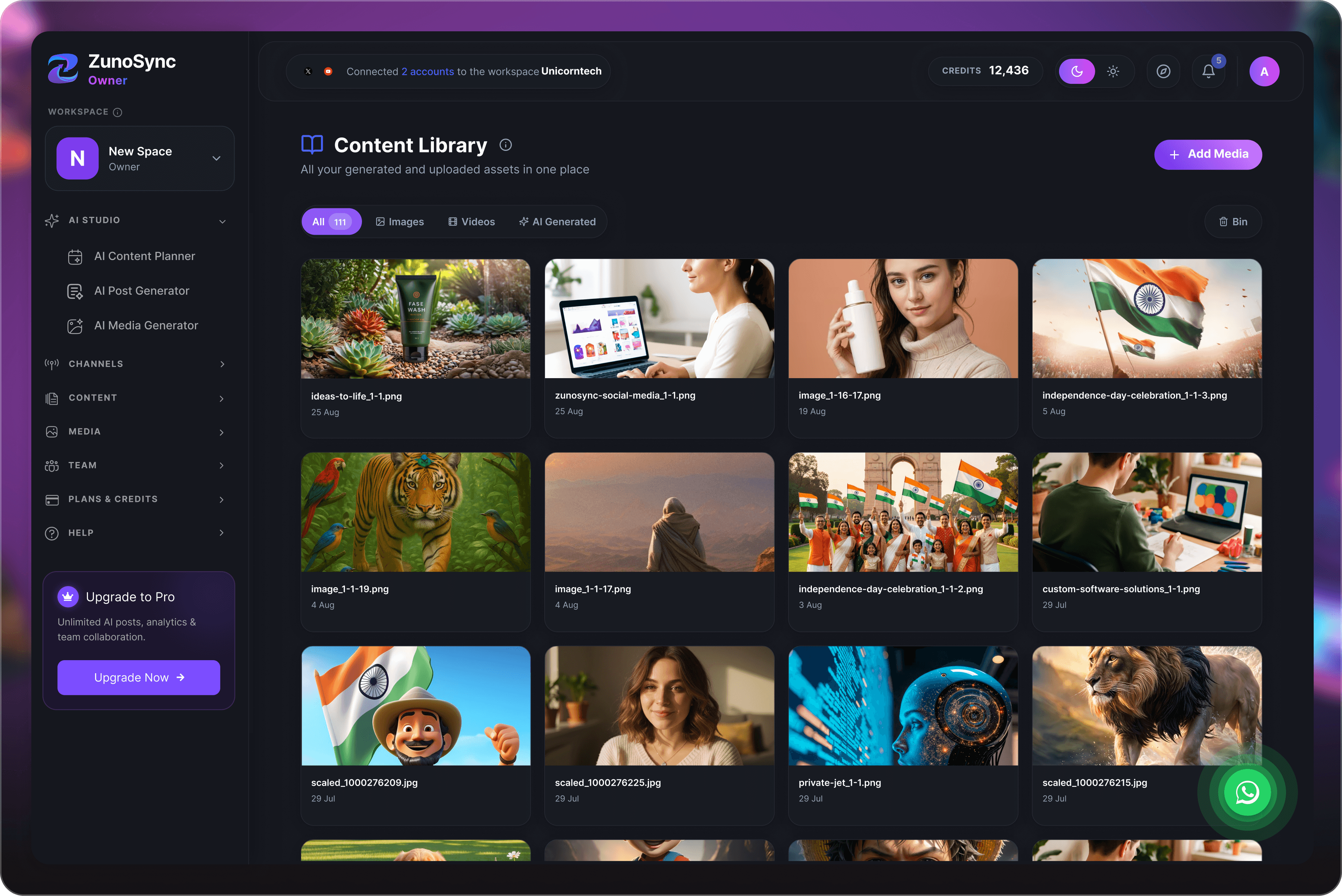 ZunoSync Platform Mockup